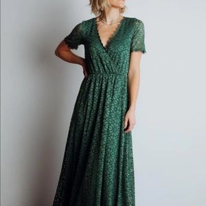 Green Lace maxi dress
